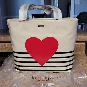 Kate Spade heart stripe tote